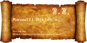 Manowill Miklós névjegykártya